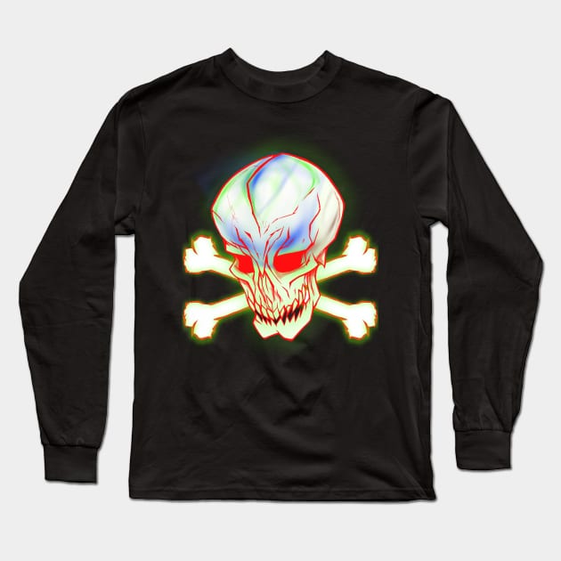 ALIEN PIRATE SKULL Long Sleeve T-Shirt by KARMADESIGNER T-SHIRT SHOP